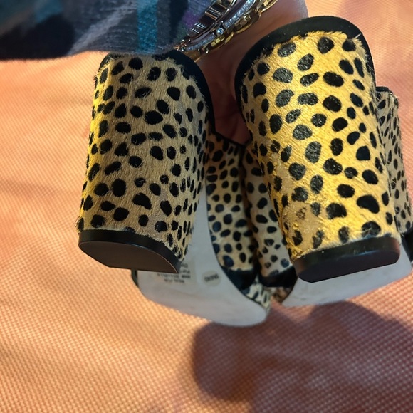 Society Leopard Print Calf Hair Sandals - Picture 4 of 6